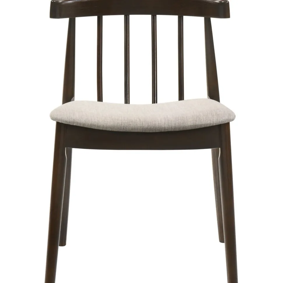 Stol i valnöt med grå sits - Florence