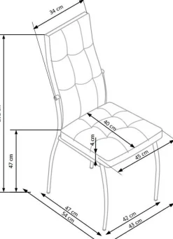 Stol i vit PU med kromade ben