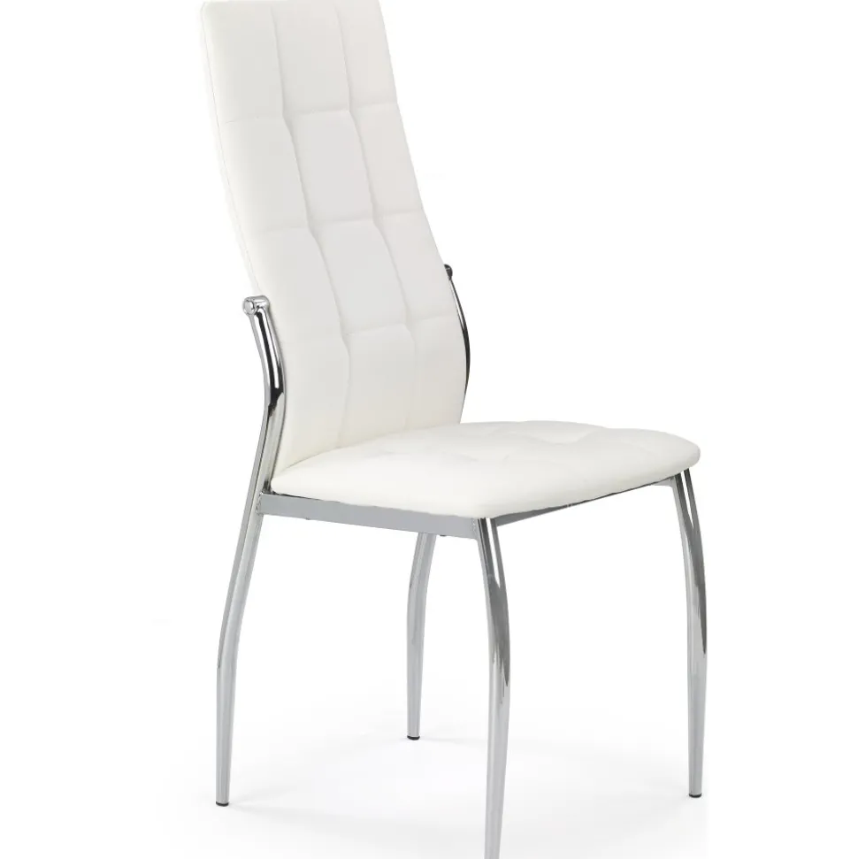 Stol i vit PU med kromade ben + Textilrengöring för möbler