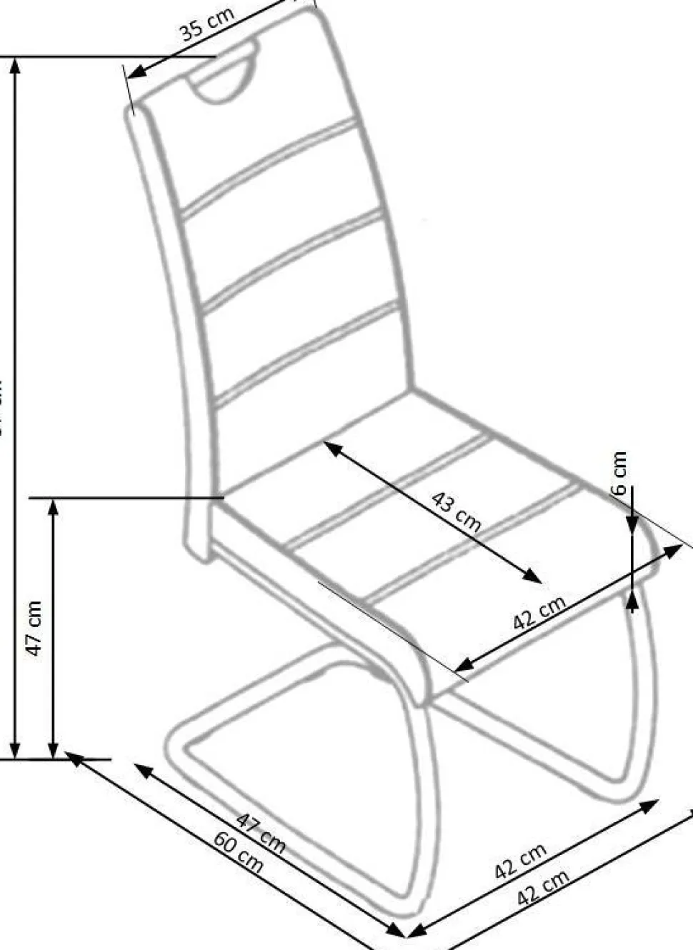 Stol John - Vit/krom