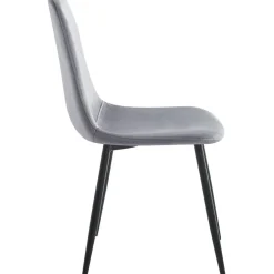 Stol ljusgrå sammet med svarta ben