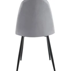 Stol ljusgrå sammet med svarta ben