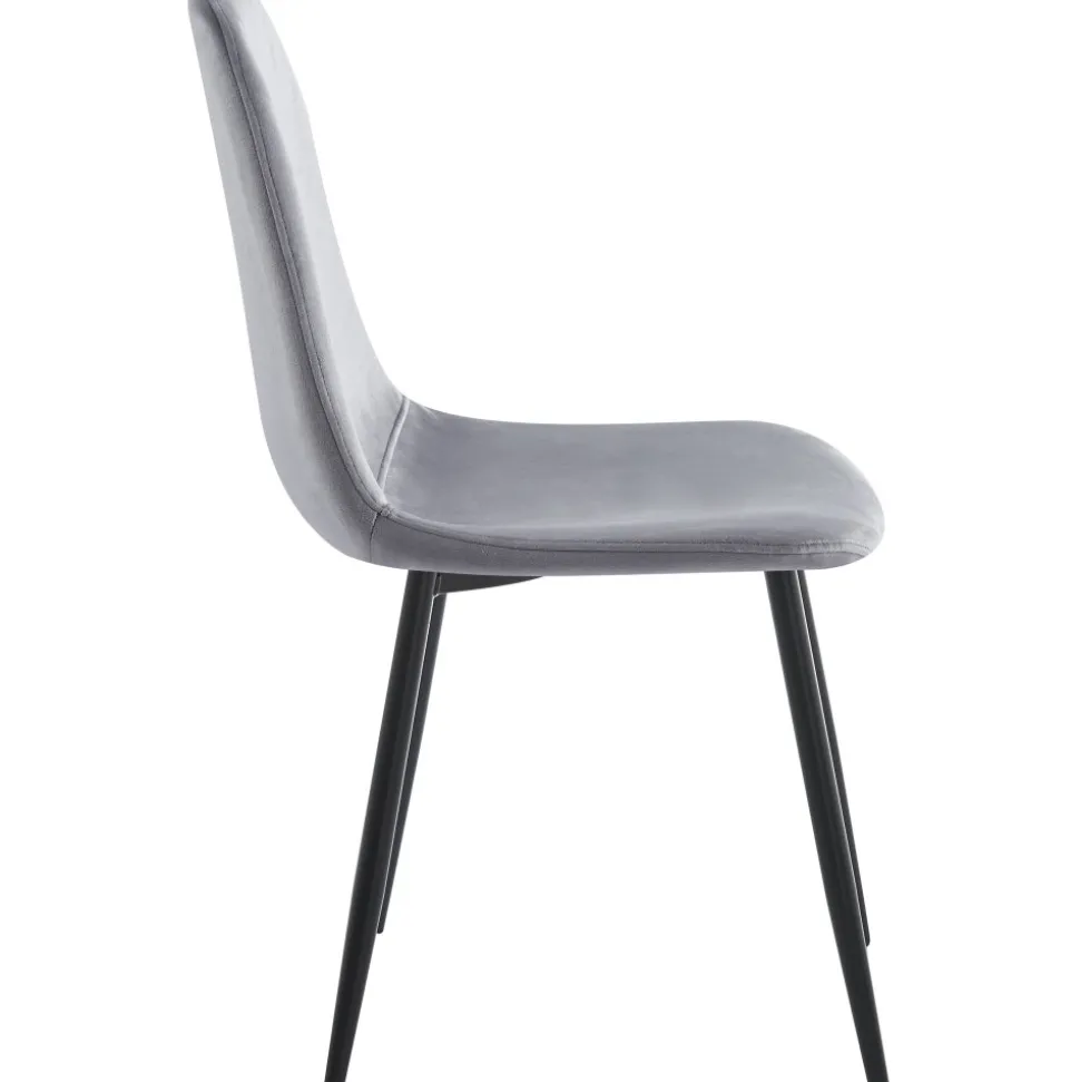 Stol ljusgrå sammet med svarta ben + Fläckborttagare för möbler