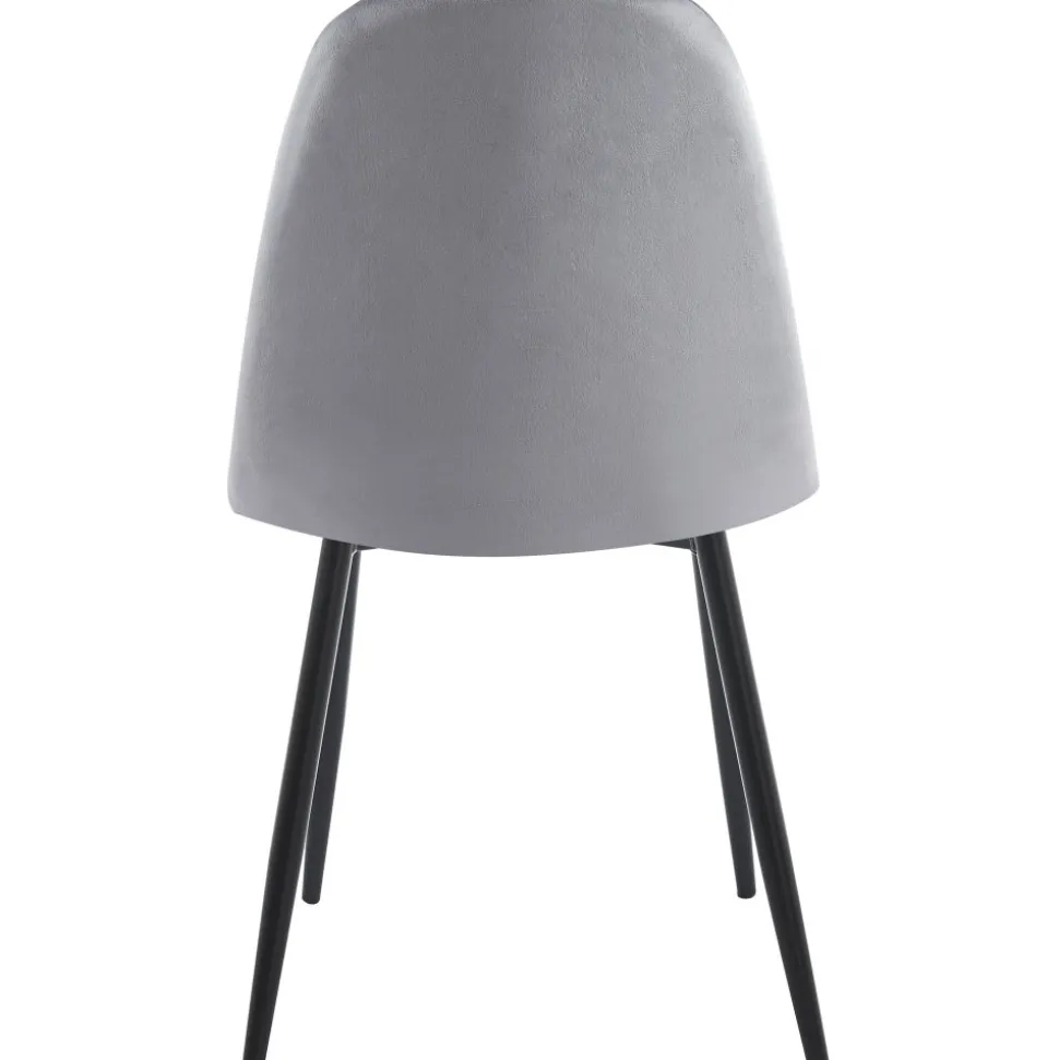 Stol ljusgrå sammet med svarta ben + Fläckborttagare för möbler