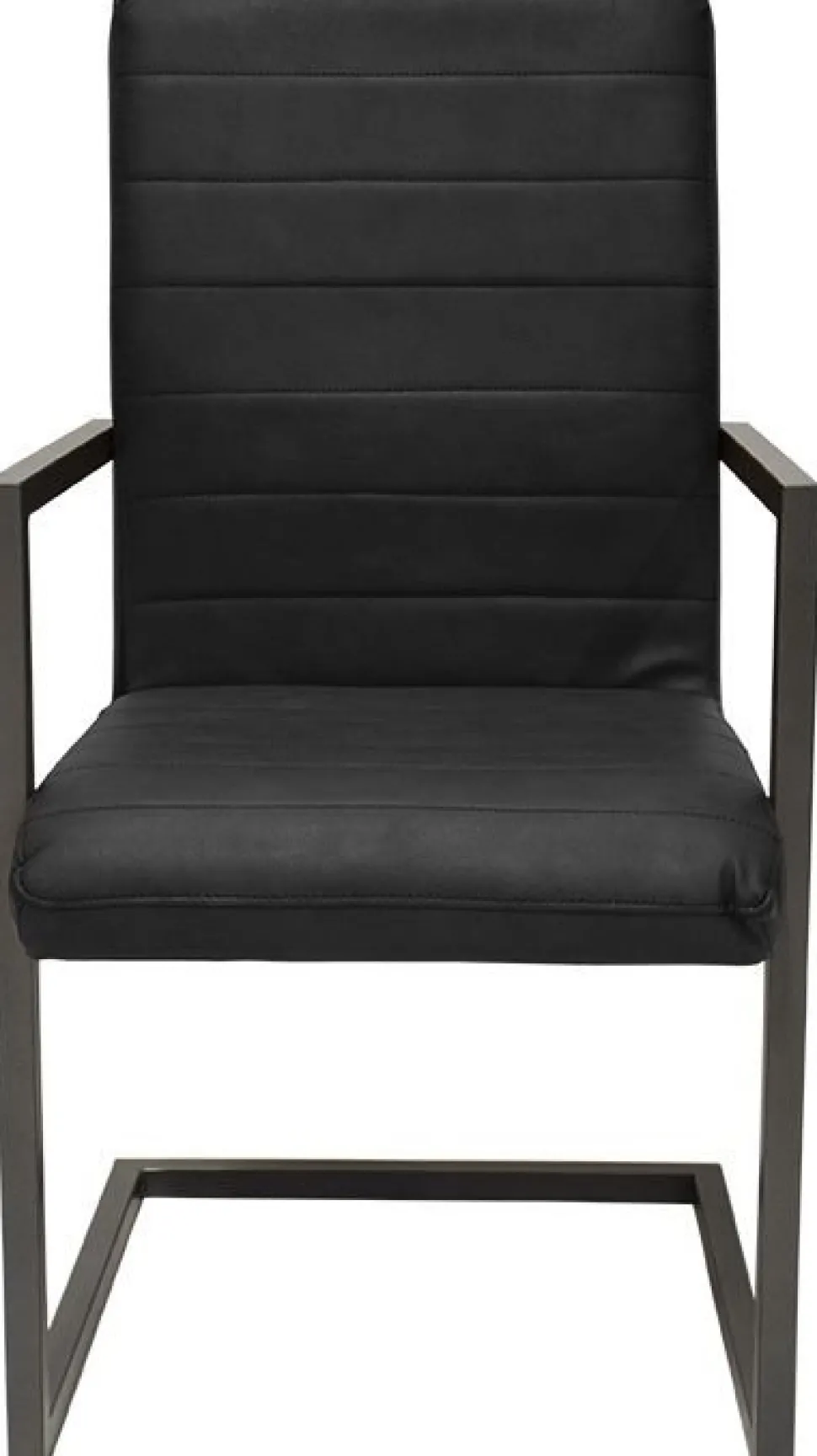 Stol med karm svart läder look