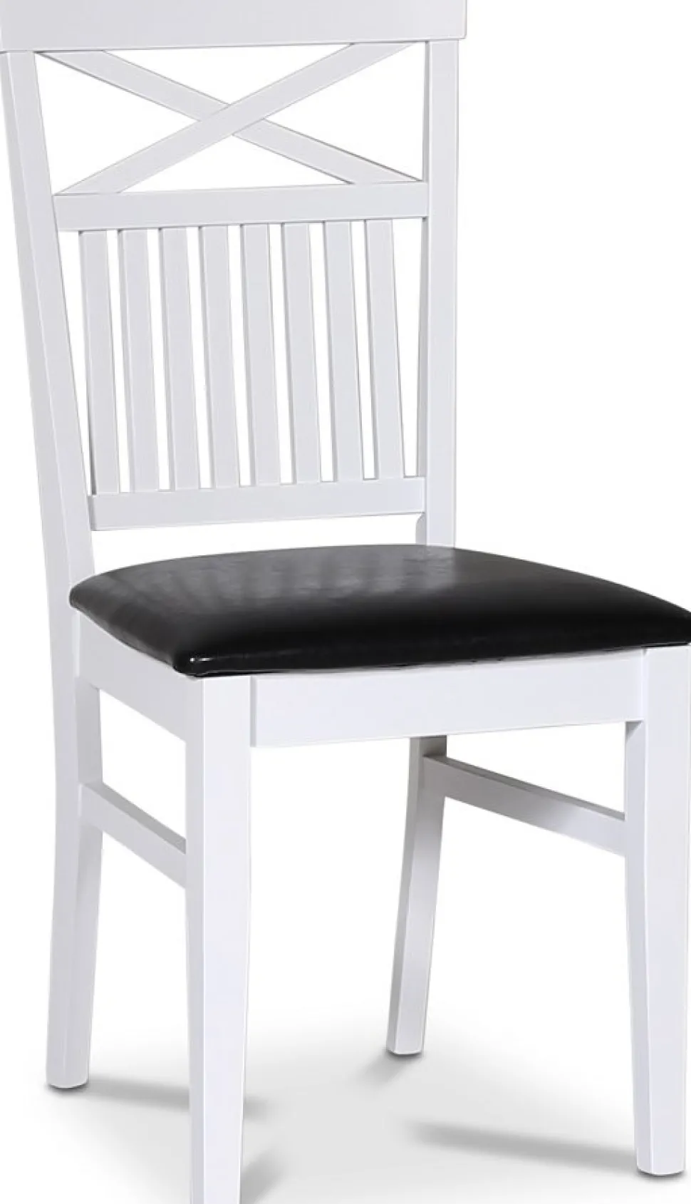 Stol med kryss i rygg och svart sits