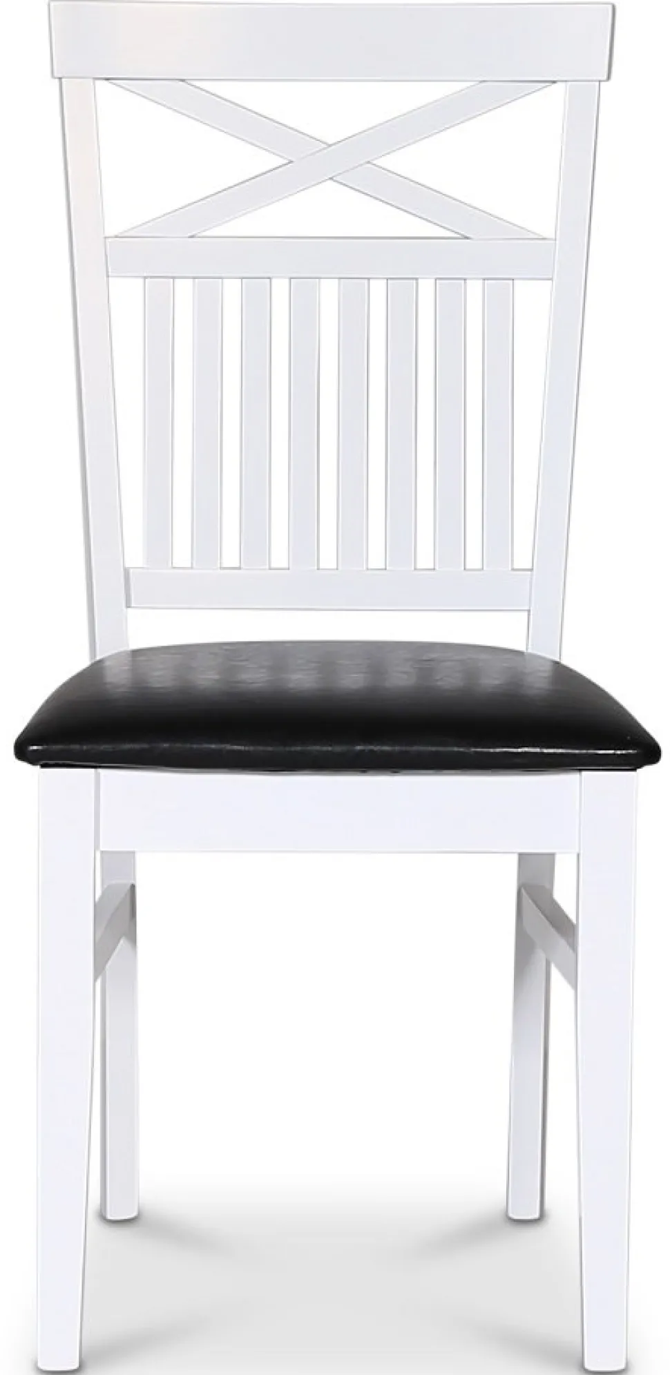 Stol med kryss i rygg och svart sits