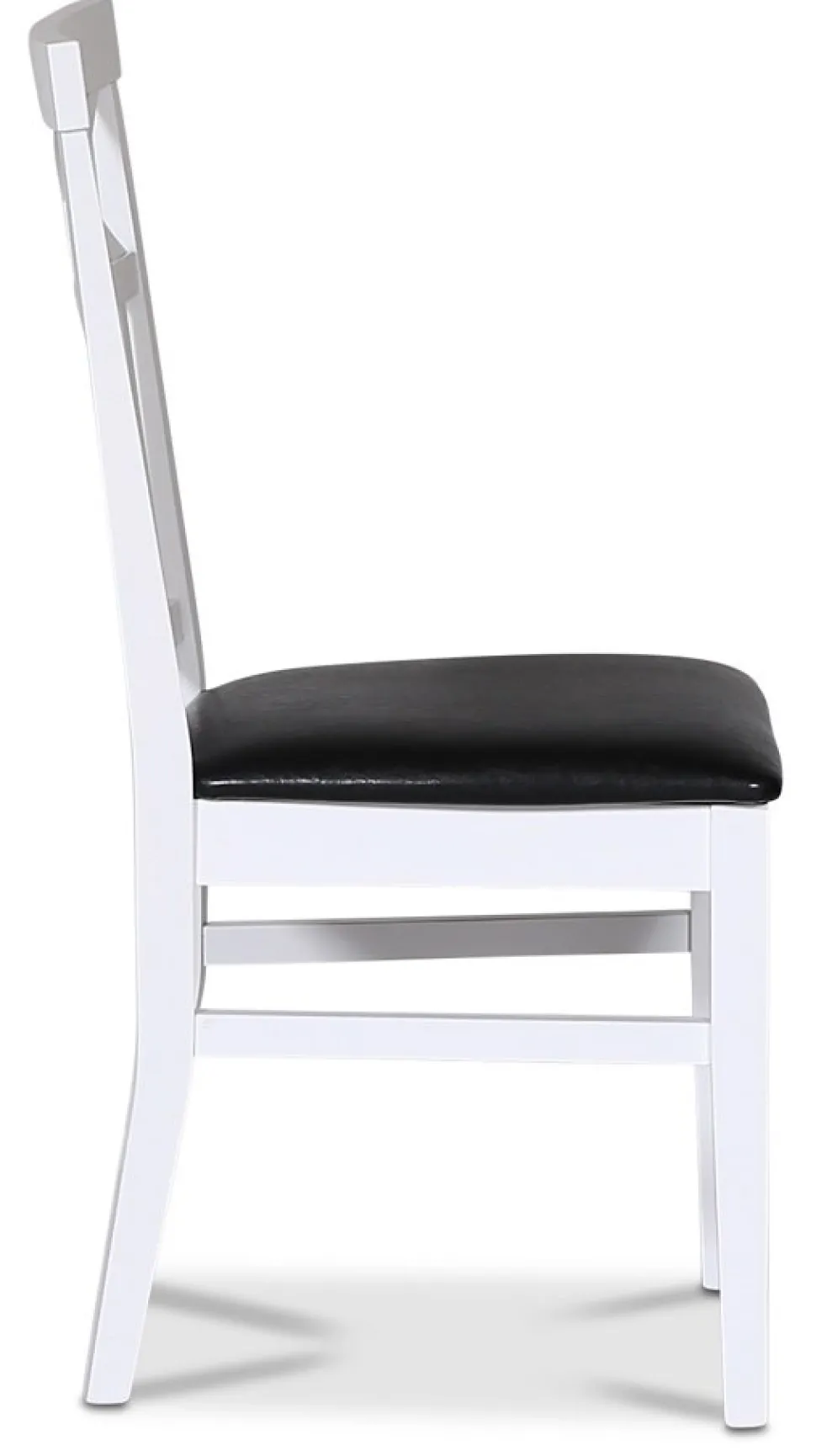 Stol med kryss i rygg och svart sits