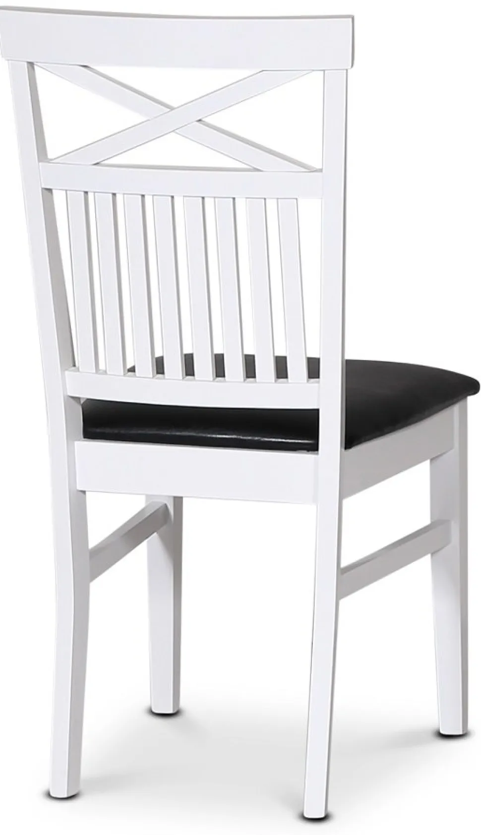 Stol med kryss i rygg och svart sits