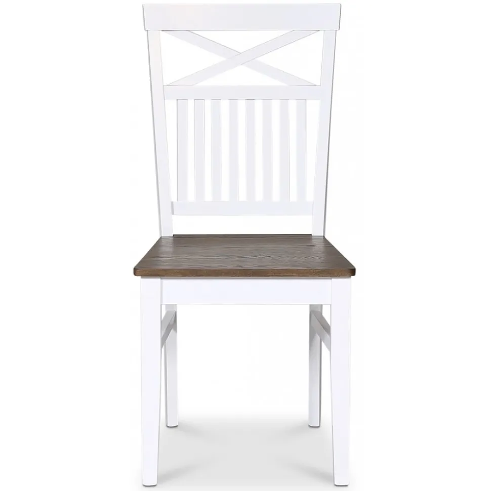 Stol med kryss i ryggen - Vit / Brunoljad ek - Skagen