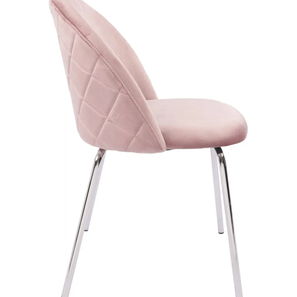 Stol rosa med kromade ben - Plaza + Möbeltassar