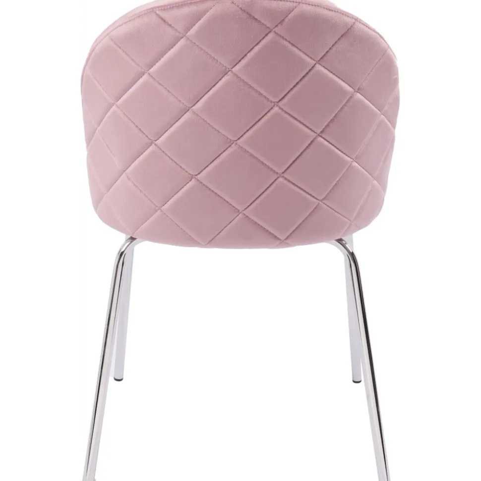 Stol rosa med kromade ben - Plaza + Möbeltassar