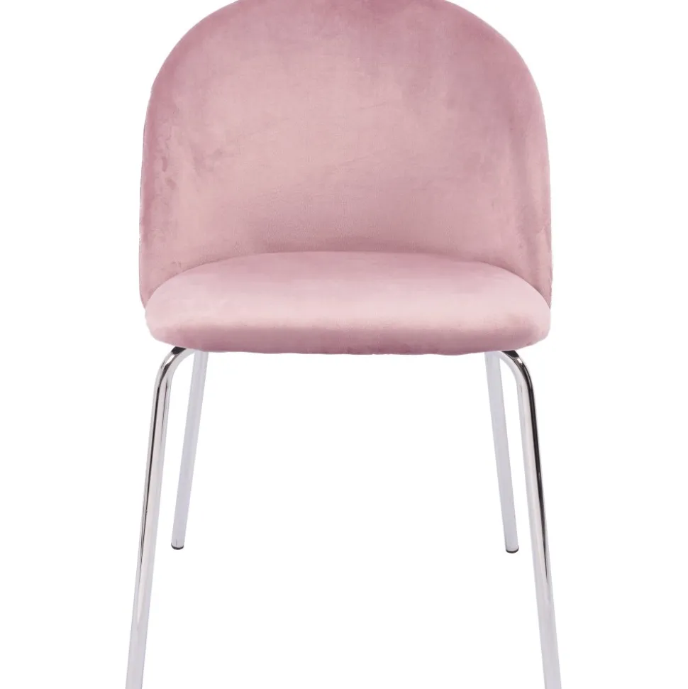 Stol rosa med kromade ben - Plaza