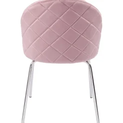 Stol rosa med kromade ben - Plaza
