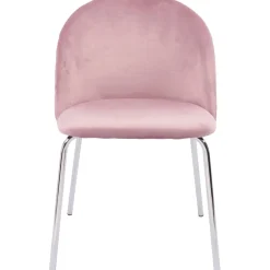 Stol rosa med kromade ben - Plaza + Textilrengöring för möbler