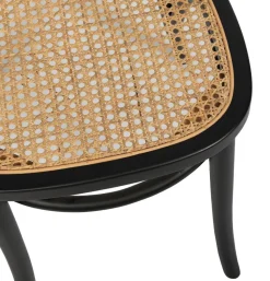 Stol svart med rotting i rygg och sits - Tone + Möbeltassar