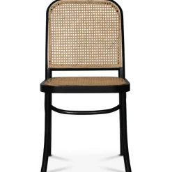 Stol svart med rotting i rygg och sits - Tone + Stolsdyna