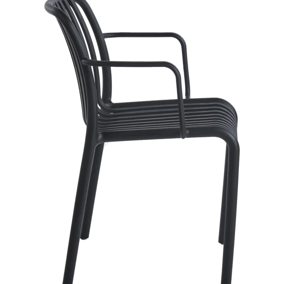 Stol svart plast stapelbar