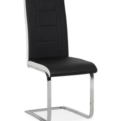 Stol svart pu kromade ben - Denver