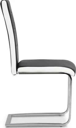 Stol svart pu kromade ben - Denver