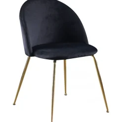 Stol svart sammet med ben i mässing - Giovani + Möbeltassar