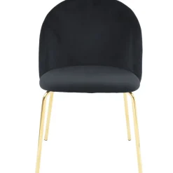 Stol svart sammet med ben i mässing - Giovani + Möbeltassar