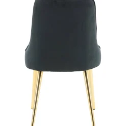 Stol svart tyg med mässingsben