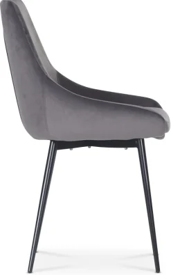 Stol Theo i grå sammet