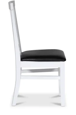 Stol vit med svart sits - Fårö + Möbeltassar