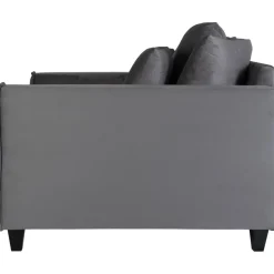 Stor fåtölj i mörkgrå sammet - 138 cm bred