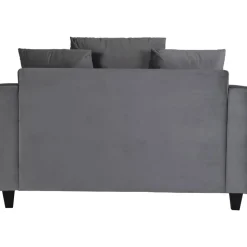 Stor fåtölj i mörkgrå sammet - 138 cm bred + Fläckborttagare för möbler