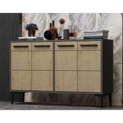 Stria skänk - Antracit/safir ek