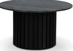 Sumo Soffbord i marmor Ø85 - Svartbets / Grå marmor