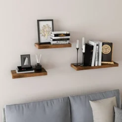 Sussex vägghylla 40 x 20 cm - Brun