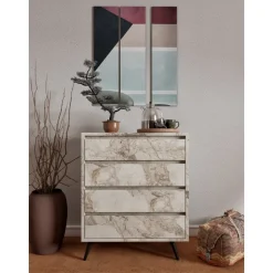 Suvera byrå - Vit marmor