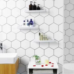 Suwon vägghylla 38 cm, 3-pack - Vit