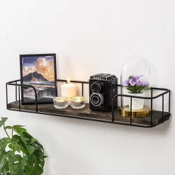 Syringa vägghylla - Svart/natur