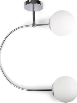 Taklampa Dursley C - Silver/vit