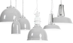 Taklampa grålackad metall Ø18 cm