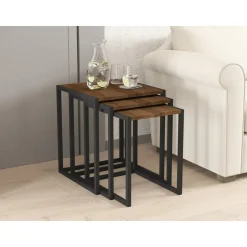 Tali satsbord 34/39/44 x 45 cm - Svart/valnöt