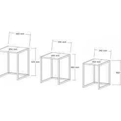 Tali satsbord 34/39/44 x 45 cm - Svart/antracit