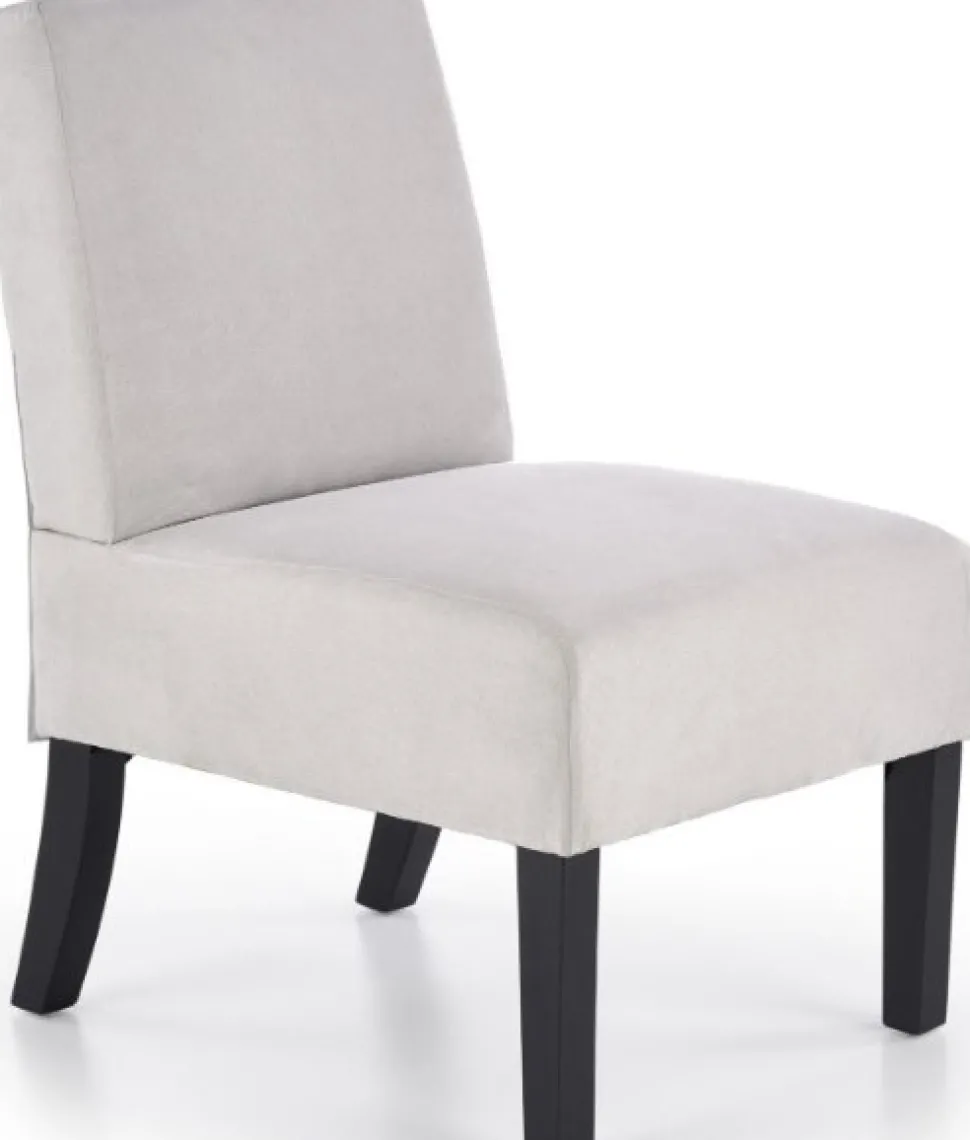 Tarben fåtölj i ljusgrått sammet