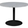 Tarifa matbord Ø110 cm - Vit marmor/svart