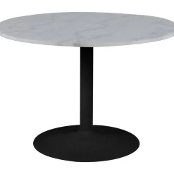 Tarifa matbord Ø110 cm - Vit marmor/svart