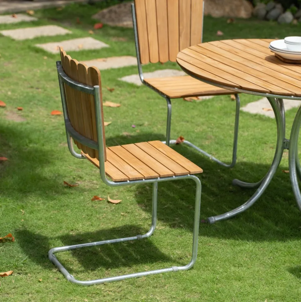 Teakbord Ø110 cm - Möllan + Rengöringsmedel för utemöbler