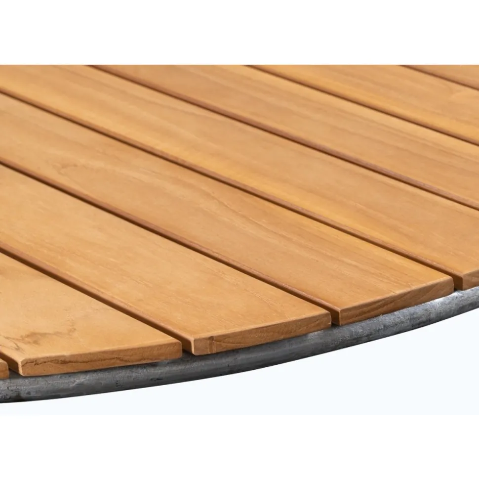 Teakbord Ø110 cm - Möllan + Textilskydd för utemöbler