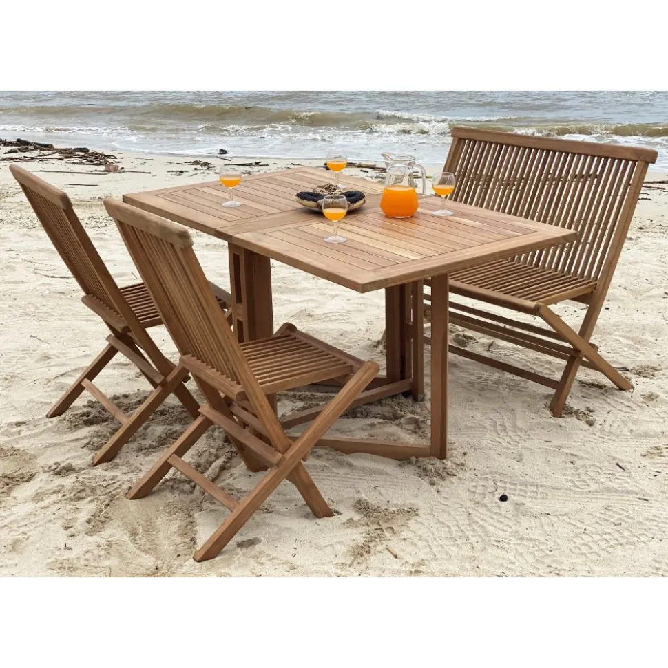 Teaksoffa 100 cm bred - Saltö + Textilrengöring för möbler