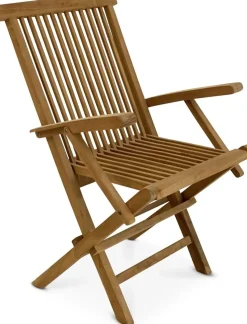 Teakstol med armstöd - Saltö