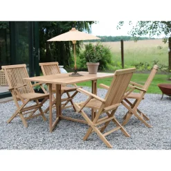 Teakstol med armstöd - Saltö + Träolja för möbler