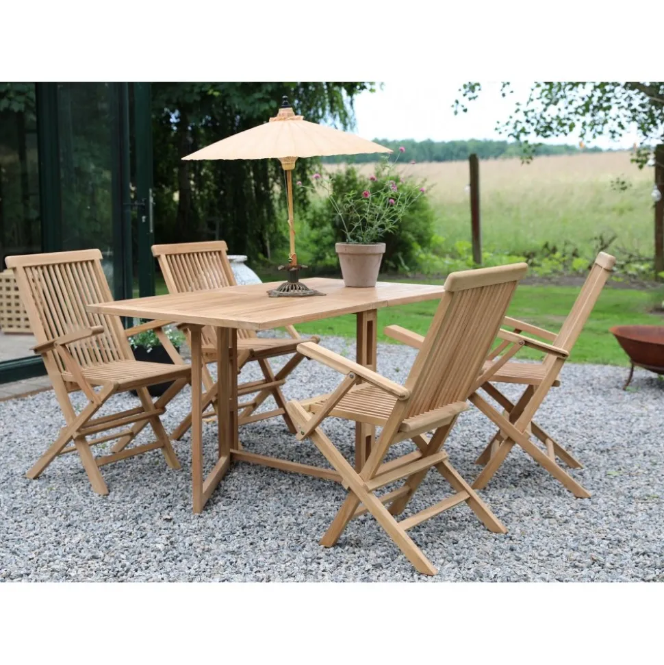 Teakstol med armstöd - Saltö + Träolja för möbler